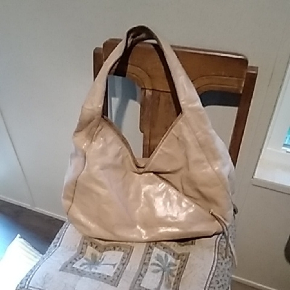 Cream Hobo Bag with Soft Draping and Single Strap